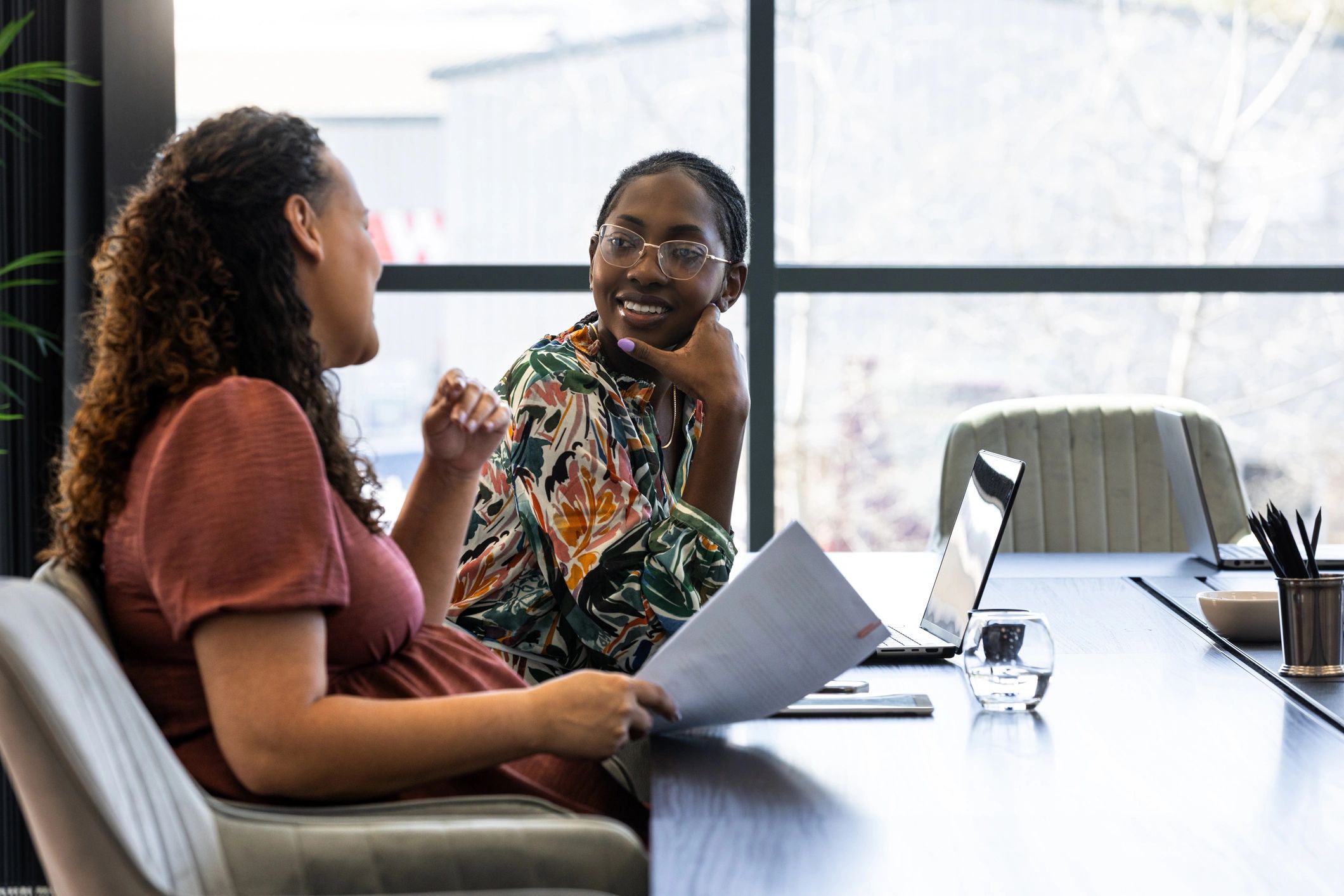 Professional business consultation at a conference table